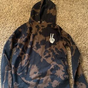 Artist Union Clothing Co. Black and Brown Tie-Dye Crewneck Hoodie